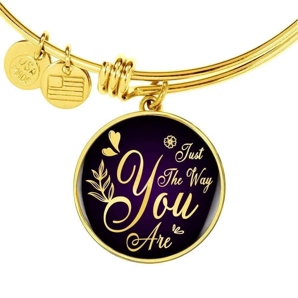 Daughter Girlfriend Just The Way You Are Personalized Engraved Gold Circle Ban